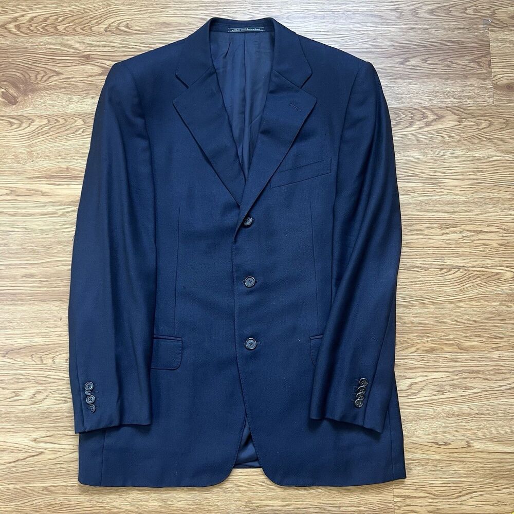 Ermenegildo Zegna High Performance Blazer Mens 40R Wool Jacket Navy Blue